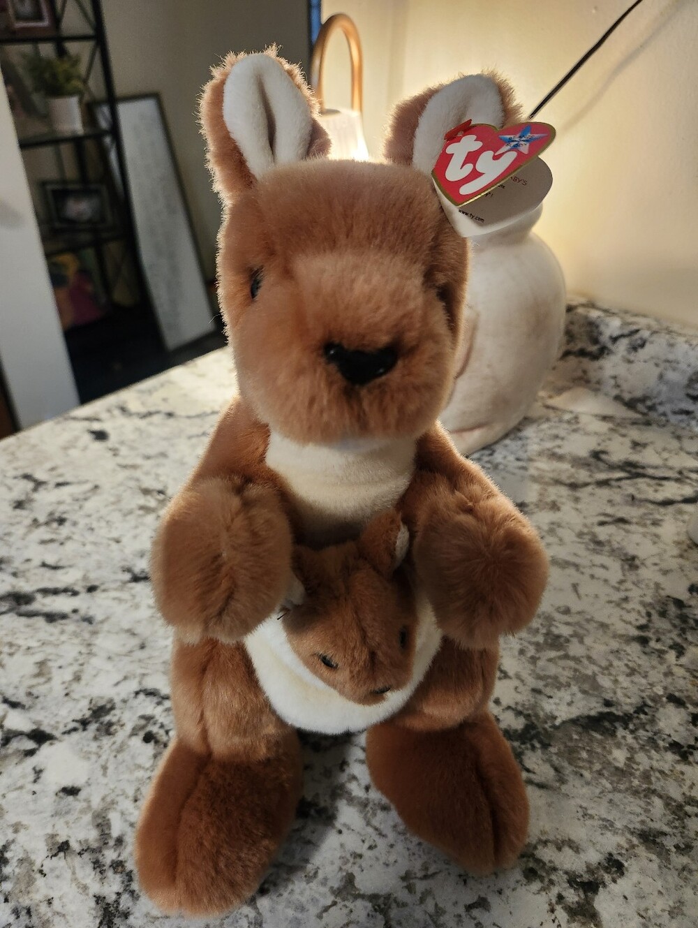 Vintage Retired Ty Beanie Buddy Pouch The Kangaroo With Joey ✨️